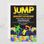 Boys Trampoline Park Party Invitation Kaart (Voorkant)