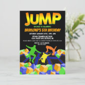 Boys Trampoline Park Party Invitation Kaart (Staand voorkant)