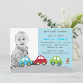 Boys Transportauto Foto van Birthday Kaart (Staand voorkant)