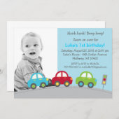 Boys Transportauto Foto van Birthday Kaart (Voorkant / Achterkant)