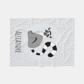 Boys Trendy Cute Oerwoud Lemur & Name Kinder Fleece Deken (Voorkant (Horizontaal))