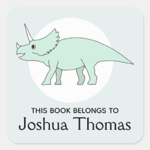 Boys Trendy Dit boek behoort tot de naam Dinosaur Vierkante Sticker