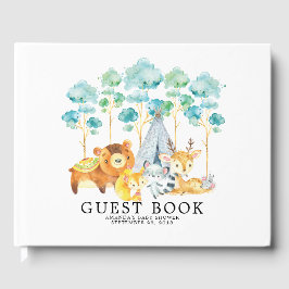 Boys Tribal Woodland Baby shower Gastenboek