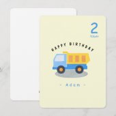 Boy's Truck Birthday Kaart (Voorkant / Achterkant)