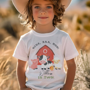 Boys “Twee” Boerderij Dieren Barnyard Kids 2de Ver Tri-Blend Shirt