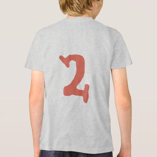 Boys “Two” Farm Animal Barnyard Kids 2nd Birthday Tri-Blend Shirt (Achterkant)