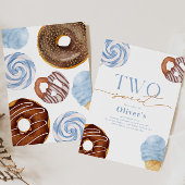 Boy's Two Sweet 2nd Verjaardag Uitnodiging