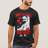 Boys Valentijn Steal Your Heart Trex Dino Tod T-shirt (Voorkant)