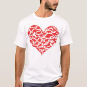 Boys Valentijnsdag Dinosaur Heart Kinder Dino Gif T-shirt (Voorkant)