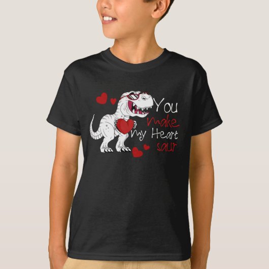Boys Valentijnsdag Kinder Dinosaur Pun T rex Lover T-shirt (Voorkant)
