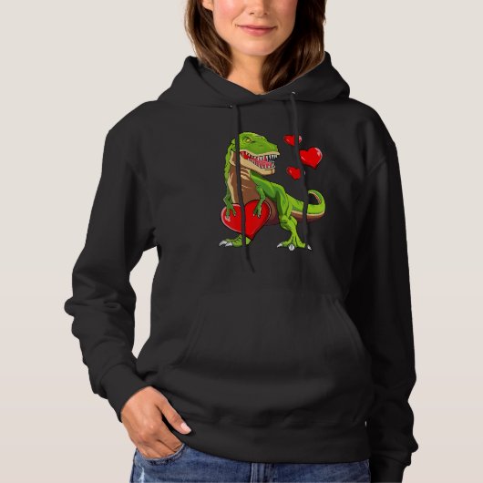 Boys Valentijnsdag Kinder Dinosaur Rex I Steal Hea Hoodie (Voorkant)