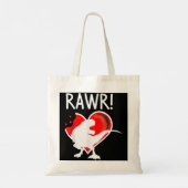 Boys Valentijnsdag Rawr Heart Dinosaur T Rex Love Tote Bag (Achterkant)