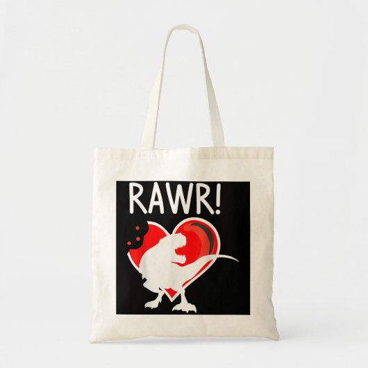 Boys Valentijnsdag Rawr Heart Dinosaur T Rex Love Tote Bag (Voorkant)