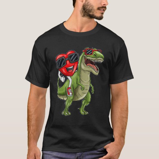 Boys Valentines Day Shirt Kids T-Rex Dinosaur I St (Voorkant)