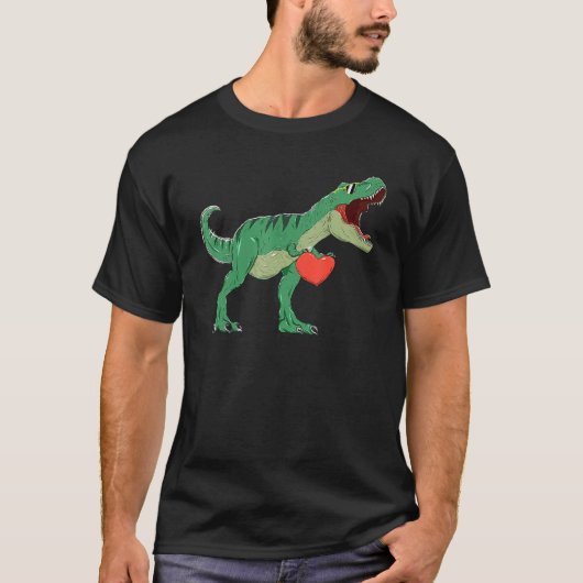 Boys Valentines Day Shirt Kids T Rex Dinosaur I St (Voorkant)