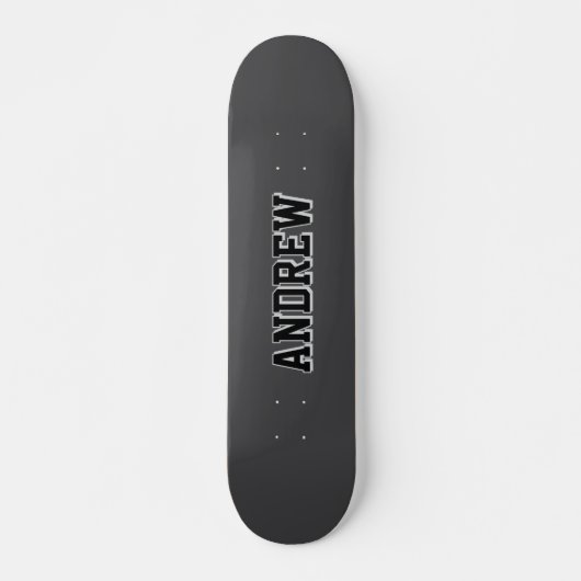 Boys Varsity Black Skateboard Personalized Name (Voorkant)