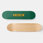 Boys Varsity Green Skateboard Personalized Name (Horizontaal)