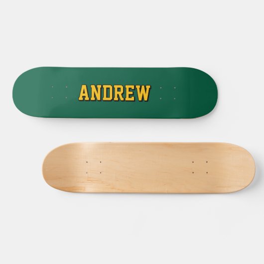 Boys Varsity Green Skateboard Personalized Name (Horizontaal)