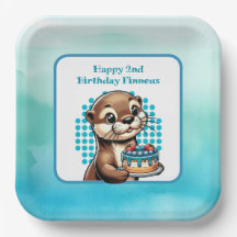 Boy's Verjaardagsfeestje Otter Thema gepersonalise