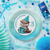 Boy's Verjaardagsfeestje Otter Thema gepersonalise Papieren Bordje (Feest)
