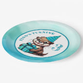 Boy's Verjaardagsfeestje Otter Thema gepersonalise Papieren Bordje (Gekanteld)