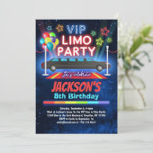Boys VIP Limo Birthday Party Invitation Kaart (Staand voorkant)
