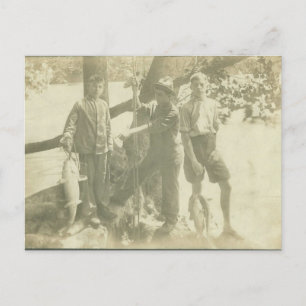 Boys Vist de groene rivier Briefkaart