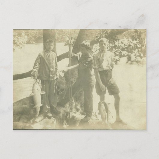 Boys Vist de groene rivier Briefkaart (Voorkant)