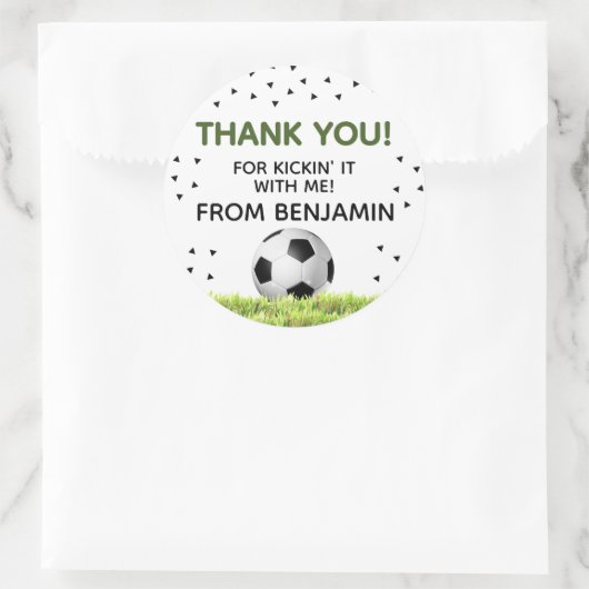 Boys Voetbal Sportsport Dank je wel, jullie kinder Ronde Sticker (Tas)