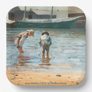 Boys Wading (1873) door Winslow Homer Papieren Bordje