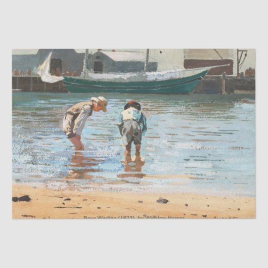 Boys Wading (1873) door Winslow Homer Tissuepapier (Voorkant)