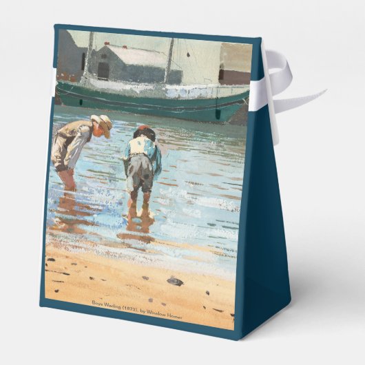 Boys Wading (1873) van Winslow Homer Bedankdoosjes (Achterkant)