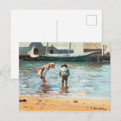Boys Wading, beroemd kunstwerk van Winslow Homer  Briefkaart (Voorkant / Achterkant)