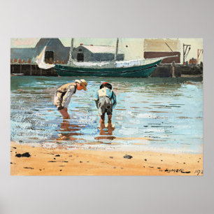 Boys Wading, beroemd kunstwerk van Winslow Homer Poster