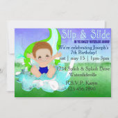 Boys Waterslide Party Invitation Kaart (Voorkant)