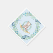 Boys Waterverf Blue Teddy Bear Baby shower Servet (Hoek)