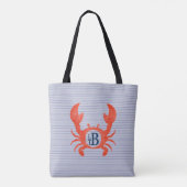 Boys Waterverf Crab Monogram Circlel Tote Bag (Achterkant)
