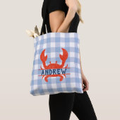 Boys Waterverf Crab Split Name Tote Bag (Dichtbij)