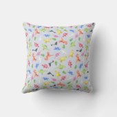 Boys Waterverf Dinosaur Monogram en naam Kinderen Kussen (Achterkant)