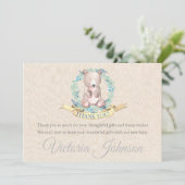 Boys Waterverf Floral Baby Baby shower Bedankkaart (Staand voorkant)