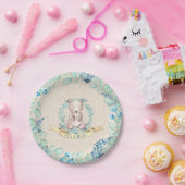 Boys Waterverf Floral Baby Baby shower Papieren Bordje (Feest)