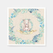 Boys Waterverf Floral Baby Baby shower Servet (Voorkant)