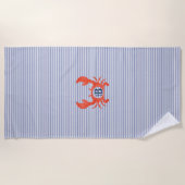 Boys Waterverf Krab Monogram T-shirt Strandlaken (Voorkant)