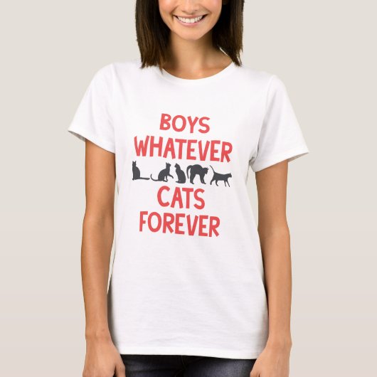 Boys What Cats Forever (licht) T-shirt (Voorkant)