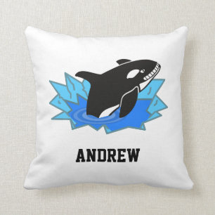 Boys White Blue en Black Cool Orca Kussen