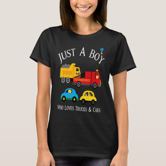 Boys Who Love Trucks & Cars T-shirt (Voorkant)