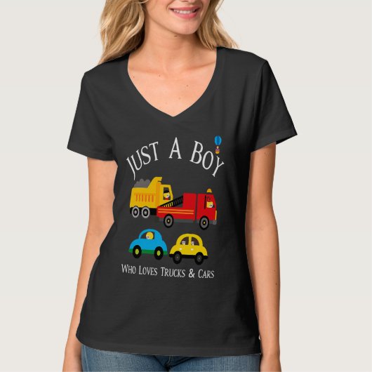 Boys Who Love Trucks & Cars T-shirt (Voorkant)