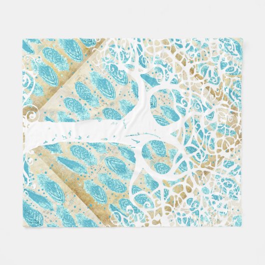 Boys Wild en Free Abstract Feather Pattern Fleece Deken (Voorkant (Horizontaal))
