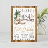 Boys Wild en Three Tribal TeePee derde verjaardag Kaart (Staand voorkant)