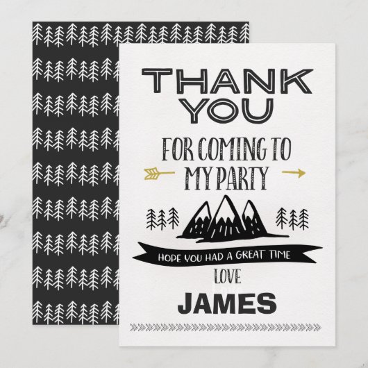 Boys Wild One Hartelijk dank Bedankkaart (Voorkant / Achterkant)